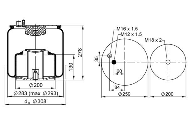 4884N1P0663417 Continental/Siemens Пневмоподушка моста